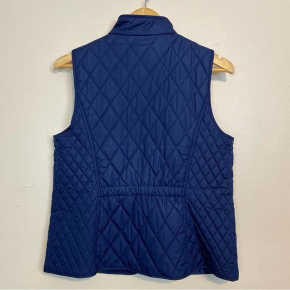 TALBOTS Navy Quilted Puffer Vest Lightweight Layering Essential Medium Petite - Picture 3 of 5